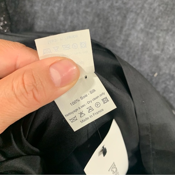 $2700 LANVIN Black Woven Crew Neck A-Line Black Dress Paris France100%silk 38 - Picture 8 of 12